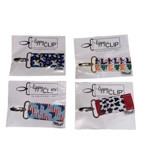 NWT Lippy Clip Lip Balm Holder - Various Prints - Clip On Keychain